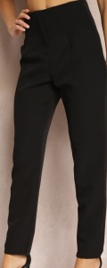 Czarne Spodnie Cygaretki High Waist Molfi
