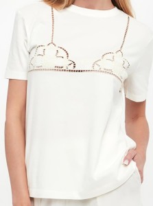 T-shirt damski z haftem TWINSET