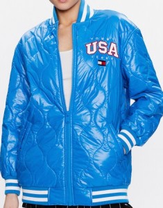 Tommy Jeans Kurtka bomber DW0DW15335 Niebieski Oversize