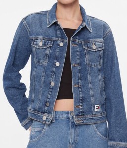 Tommy Jeans Kurtka jeansowa DW0DW16986 Niebieski Mom Fit