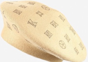 Ciemnobeżowa Czapka Beret w Cyrkonie Nanto