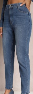 Niebieskie Jeansy Mom Fit High Waist Verveon