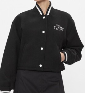 Tommy Jeans Kurtka bomber Varsity DW0DW17236 Czarny Relaxed Fit