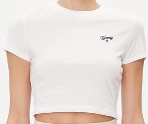 Tommy Jeans T-Shirt Script DW0DW17366 Biały Slim Fit