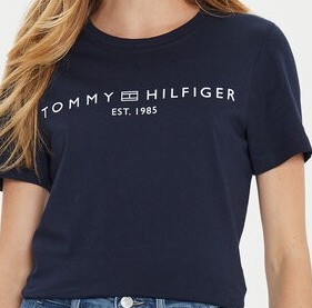 Tommy Hilfiger T-Shirt WW0WW40276 Granatowy Regular Fit