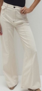 Jeansy wide leg - złamana biel